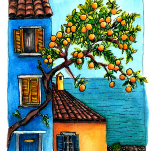Spanish Villa with Orange Tree